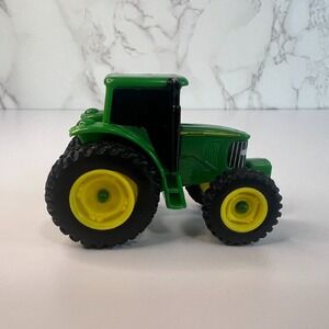 RTL John‎ Deere Plastic Tractor w/Trailer Hookup Farm Toy  2.5" Long Metal Frame